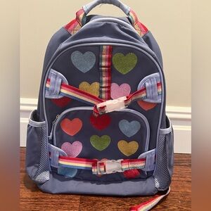 Pottery Barn Kids Heart Backpack - Blue and Multicolor
